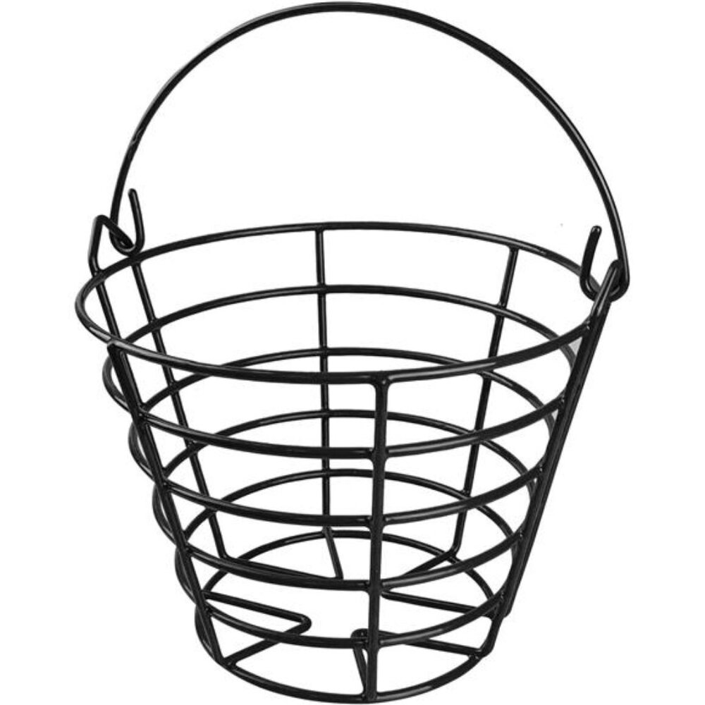 Golf Ball Metal Range Basket Golfball Container with Handle - Holds